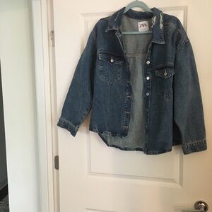 Zara Oversized Jean Jacket (Size XS)